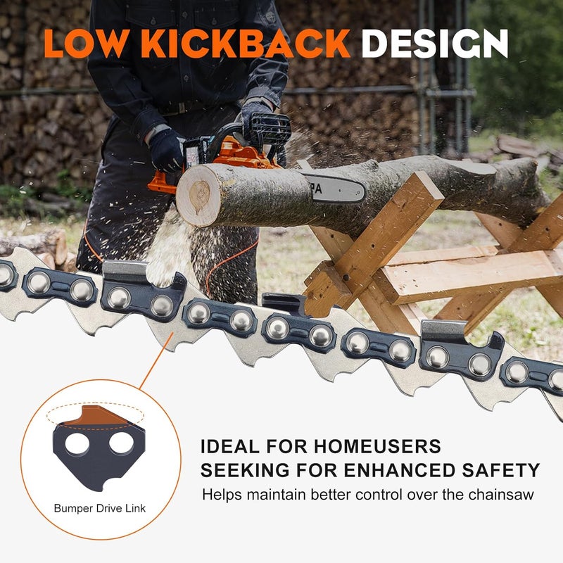 Hipa 18 inch Chain Saw Chain .063" Gauge .325" Pitch 68 Drive Links for Sthil MS250 MS251 MS230 025 3639 005 0068 26RS 68 Oregon L68 Chainsaw Chain - Image 4